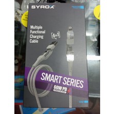 Syrox C142 4 In 1 Çoklu Şarj & Data Kablo USB To Type-C / Type-C To Type-C / Type-C To Lightning / USB To Lightning