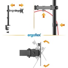 Ergoflex EF51 Steel Design 2-8 kg Tek Kol 13"-27" Asansörlü Monitör Standı