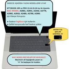 McStorey Klavye Kılıfı Macbook Air Pro US(ABD) İngilizce M1-M2-M3 A2681 A2941 A2442 A2779 A2992 A2918 A2485 A2780 A2991 ile Uyumlu