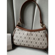Hill Bag Desenli Kadın Baget Kol Omuz El Çanta