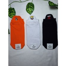3 Çift Unisex Renkli Emoji Desenli Patik Çorap