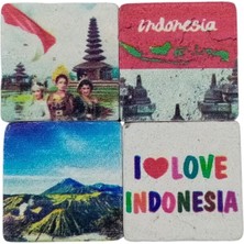 Dünyadan Hediyeler Endonezya Temalı Dörtlü Taş Magnet