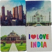 Dünyadan Hediyeler Hindistan Temalı Dörtlü Taş Magnet