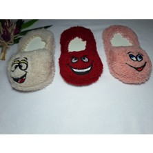 Nazeli 3 Çift Kız Çocuk Renkli Peluş Figürlü Babet Çorap