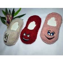 Nazeli 3 Çift Kız Çocuk Renkli Peluş Figürlü Babet Çorap