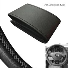 Oto h.i.t. Hyundai Accent Era Uyumlu Deri Direksiyon Kılıfı Kaliteli Dikmeli Siyah