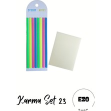 Ezoshop 2 li Set Postit Karenot Büyük Boy Seffaf Yapiskanli Not Kagidi Kirtasiye Post It Karma Set 23