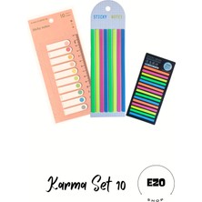 Ezoshop 3 Lü Set Postit Uzun Kısa Serit Seffaf Yapiskanli Not Kagidi Kirtasiye Post It Ayraç Karma Set 10