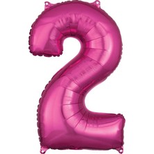 Rooyal Shop Pembe Rakam Folyo Balon 