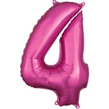 Rooyal Shop Pembe Rakam Folyo Balon 