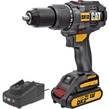 Cat DX12BC 18 Volt 2.0 Ah Li-Ion Tek Akülü Kömürsüz Profesyonel Şarjlı Darbeli Matkap