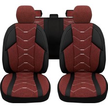 Minderland Verita Elegance Serisi - Seat Cordoba ile Uyumlu Koltuk Kılıfı, Keten-Deri / Bordo