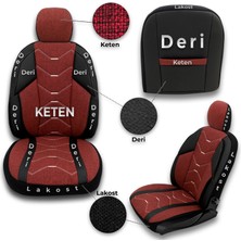 Minderland Verita Elegance Serisi - Seat Cordoba ile Uyumlu Koltuk Kılıfı, Keten-Deri / Bordo