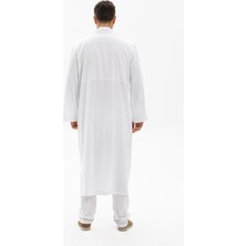 Şile Bezi İnce Erkek Namaz Cübbesi Yazlık Namazlık Pamuk Kumaş Cübbe Beyaz Byz