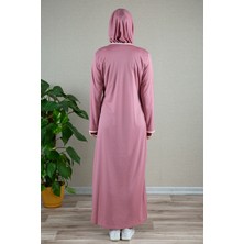 Dua' İs Bağlamalı Pratik Namaz Elbisesi Namazlık (Gül Kurusu)