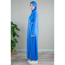 Dua' İs Bağlamalı Pratik Namaz Elbisesi Namazlık (Mavi)