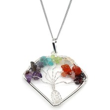 Alibaba Doğaltaş Tel Sarmalı Çakra Doğal Taş Kolye