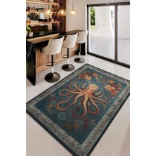 Homshtag Nuh'un Gemisi Koleksiyonu Ahtopot Çiçek Desenli Temalı Vintage Renkli Maksimalist Halı
