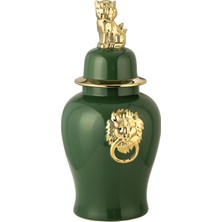 Vitale Lion Dekoratif Vazo Yeşil 23X 23X50 cm AK.WLT0603