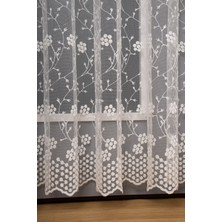 Winsev Tekstil Bahar Dalı Brode Işlemeli Tül Perde ( 1/3 Sık Pile )