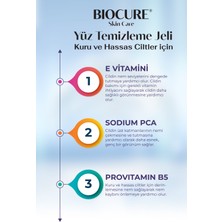 Biocure Yüz Temizleme Jeli Kuru Hassas Ciltler Için Derinlemesine Temizleyici 250ML x 2 Adet