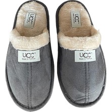 Liger Unisex Peluşlu Ev Terliği Füme