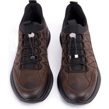 KAHVERENGİ NUBUK LASTİK BAĞCIKLI ERKEK SNEAKER