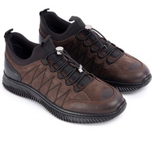KAHVERENGİ NUBUK LASTİK BAĞCIKLI ERKEK SNEAKER