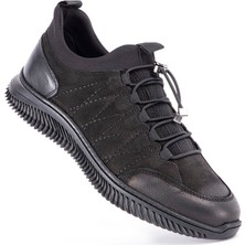 SİYAH NUBUK LASTİK BAĞCIKLI ERKEK SNEAKER