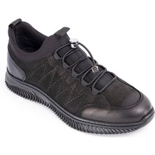 SİYAH NUBUK LASTİK BAĞCIKLI ERKEK SNEAKER
