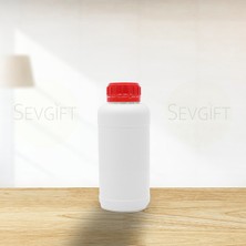 Sevgift Plastik Numune Saklama Şişesi 250 ml Kırmızı Kapaklı - 25 Adet Kimyasala Dayanıklı