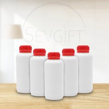 Sevgift Plastik Numune Saklama Şişesi 250 ml Kırmızı Kapaklı - 25 Adet Kimyasala Dayanıklı