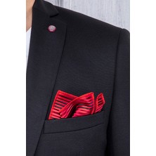 Paco Romano Erkek Slim Fit Mono Yaka Yarım Astar Siyah Takım Elbise