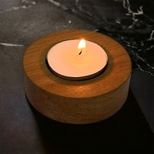 Woodvive Ahşap Tealight Mumluk - Kayın M006