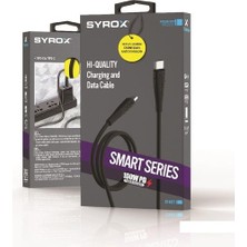 Syrox C140TT Type-C To Type-C 100W Data & Şarj Kablosu -Pd 100W Type-C To Type-C Ultra Hızlı Şarj & Data Kablosu