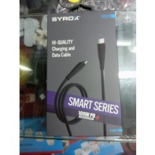 Syrox C140TT Type-C To Type-C 100W Data & Şarj Kablosu -Pd 100W Type-C To Type-C Ultra Hızlı Şarj & Data Kablosu