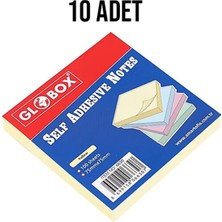 Globox 75 x 75 100 Yaprak Yapışkanlı Not Kağıdı Pastel Sarı 10 Adet