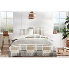 Taç Tek Kişilik Ranforce Nevresim Takımı Domino Kahve