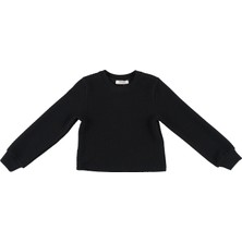 Panço Kız Çocuk Dokulu Örme Sweatshirt