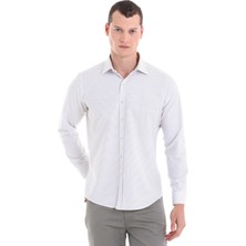 Hatemoğlu Yeşil Slim Fit Baskılı Pamuklu Uzun Kollu Klasik Gömlek