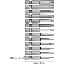 Sourcingasia Tornavida Uçları-1set 13 Boyut 50MM Torx Başlı Tornavida Uçları-Gümüş (Yurt Dışından)