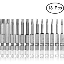 Sourcingasia Tornavida Uçları-1set 13 Boyut 50MM Torx Başlı Tornavida Uçları-Gümüş (Yurt Dışından)