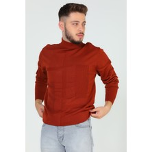 Julude Kiremit Erkek Desenli Triko Kazak P-00005271