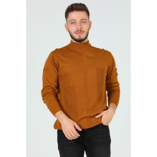 Julude Camel Erkek Desenli Triko Kazak P-00005271