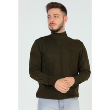 Julude Haki Erkek Desenli Triko Kazak P-00005271