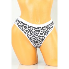 Julude Beyaz Kadın Leopar Desenli Külot P-00003467