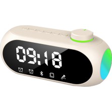 Sunshinee Taşınabilir Mini Fm Radyo Alıcısı Hifi Ses Rgb Bluetooth Hoparlör Saatli Çift Çalar Saat Desteği Handsfree -B (Yurt Dışından)