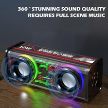 Sunshinee Şeffaf Bluetooth Hoparlörler Rgb Işık Kablosuz Açık Hava Sporları Bluetooth Ses Tws Subwoofer Hoparlör-Turuncu (Yurt Dışından)