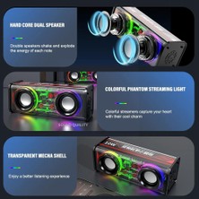 Sunshinee Şeffaf Bluetooth Hoparlörler Rgb Işık Kablosuz Açık Hava Sporları Bluetooth Ses Tws Subwoofer Hoparlör-Turuncu (Yurt Dışından)