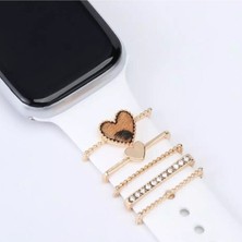 Psgt Apple Watch Uyumlu  Kordon Süsü ( Yüksek Kalite) Rose Gold